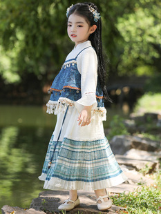 Hanfu девушка новый китайский костюм юбка осенняя одежда 2024 новый иностранный костюм