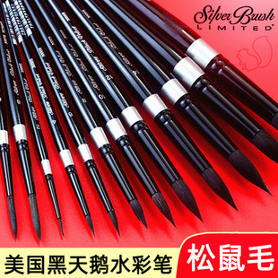 American Black Velvet Squirrel Hair Watercolor Pen 3000s Round Head Travel Set Full Set Portable Watercolor Pen No. 8