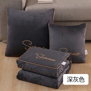 Thickened pillow quilt dual-use coral fleece multi-functional blanket office light luxury nap folding pillow car