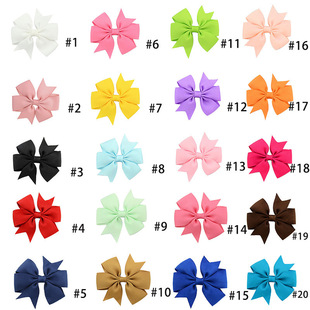 Cross-border Children's Bow Hairpin Amazon Xiyin Hot Sale Hexagon Multi-color suit Baby's Bangs Hair Accessories