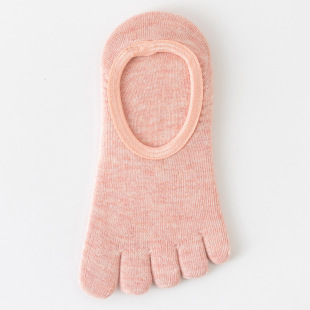 Summer New Sweat-Absorbent Women's Cotton Socks, Breathable Boat Socks, Thin Short-Tube Shallow Boat Socks, Backless Split-Toe Five-Finger Socks, Boneless