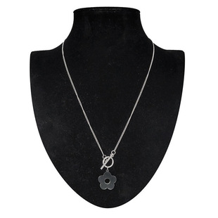 Harajuku Hip-Hop Diku Stainless Steel Flower Pendant Hyon Elegant Style Necklace ins Women's Trendy Niche Titanium Steel Clavicle Chain
