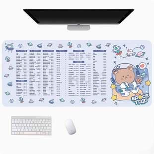 Shortcut Key Mouse Pad, Non-Slip, Wear-Resistant, Complete Certificate, Extra Large Thickened Cartoon Simple Desk Pad, High-Definition Printing
