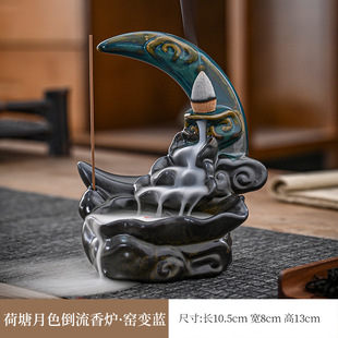 Moon Backflow Incense Burners Ceramic Home Incense Ornaments Backflow Aromatherapy Burners Kiln Change Cross-border Incense Burners Factory Wholesale