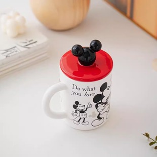 Подлинная лицензия Микки с крышкой чашка для воды мультфильм керамическая чашка для домашнего офиса детская чашка для воды чашка кофе