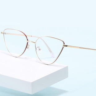 Cross-border European and American Fashion Personalized Cat's Eye Glasses Women's Trendy Anti-blue Light Flat Glasses Trendy myopia glasses frames