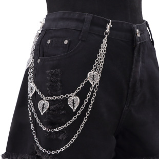 Amazon New Arrival Pants Chain Fashion Feather Love Pendant Multi-Layer Metal Pants Chain All-Match Hip-Hop Clothing Accessories