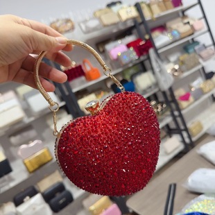 2024 New Love Diamond Crossbody Women's Bag Mini Acrylic Bag Dinner Elegant Shoulder Portable Cosmetic Bag
