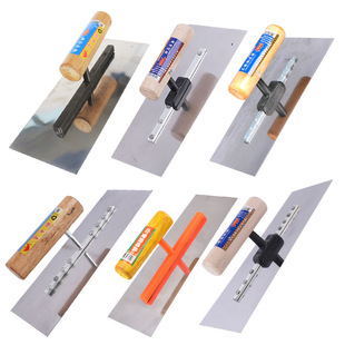 Wooden handle mirror trowel polishing manganese steel home decoration construction putty large white putty knife flat trowel trowel