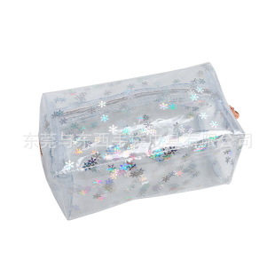 New Simple Trapezoidal Pvc Sequin Bag, Creative Waterproof Transparent Pvc Cosmetics Bag, Customizable Fashion Logo
