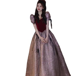 Toast Evening Dress Dress Women's High-end Light Luxury Niche Birthday Wedding Dress Adult Red Princess on the Run High-end Dress
