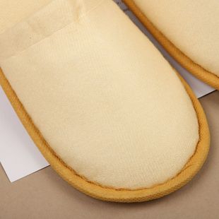 Одноразовые желтые плюшевые тапочки из листьев ивы нескользящие и утолщенные подошвы для отеля Одноразовые тапочки для путешествий