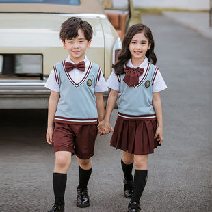 June 1 Graduation Photo Class Clothing British Style Kindergarten Summer Clothing Primary and Secondary School Students Recite Children's Chorus Performance Clothing