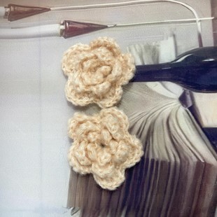 7CM wool decorative multi-color handmade hook three-layer flower flower handmade wool crocheted diy