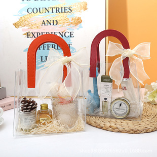 Spot Transparent PVC Handbag Christmas Bag Teachers Holiday Gift Plastic Bag Jelly Packaging Wedding Candy