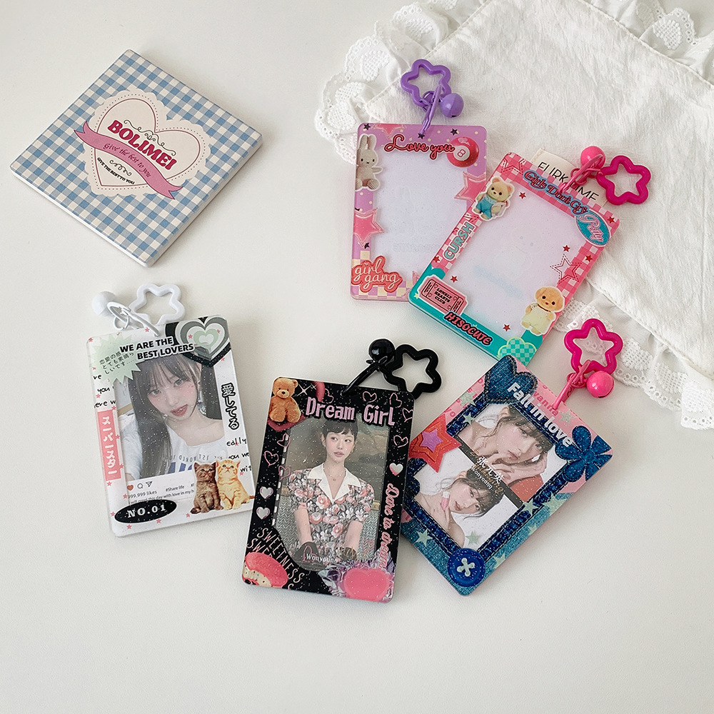 Y2K Hard Card Holder 3inch Polaroid Storage Protective Case Small Card Holder Small Pendant Small Card Holder Can Be Hung on a Backpack