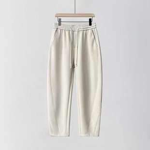 Men's Autum Trendyy Stand-Up Scimitar Pants for Couples, Casual Pants, Loose and Drapey, Versatile Banana Pants, Solid Color Men's Sweatpants