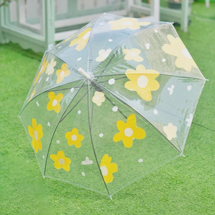 Folding Umbrella Children's diy Hand-painted Painting Rain-shelter Dual-use Blank Transparent White Painted Graffiti Small Umbrella