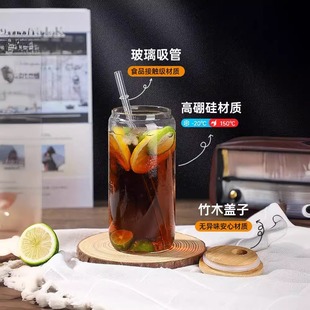Milk Tea Glass Cup Couple's Coffee Cup Ins-style High-value Drink Cup for Girls Household Cans Coke Cup