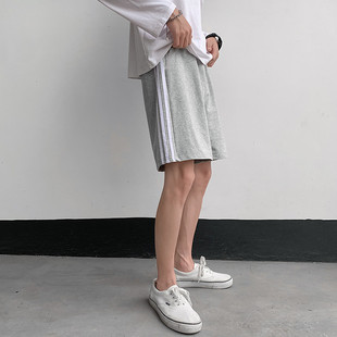 Summer Hong Kong Style Sports Shorts Male Students Loose Casual Sports Shorts Couple Striped Straight Pants Cross Border