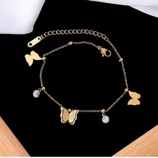[No need to take a bath] Mori style vivid fine flash frosted three-dimensional butterfly zircon online celebrity girlfriends bracelet female