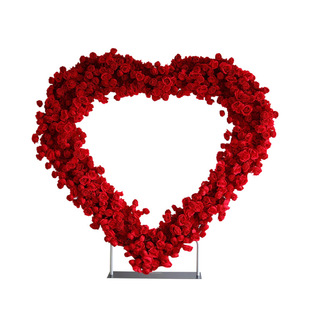Wedding Props Aluminum Alloy Double-layer Heart-shaped Background Frame Outdoor Photograph Proposal Site Decoration Love Arch Display Frame