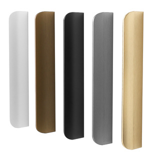 Invisible Wardrobe Handle Modern Simple Black Cabinet Door Handle Aluminum Alloy Drawer Rounded Side-mounted Cabinet Door Handle