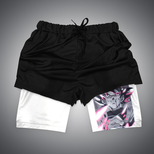 Huo Ying Series Shorts 3D Digital Printing Dragon Ball Double Layer Beach Pants Amazon Cross-border E-commerce Hot Supply