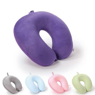 Plain U-shaped Pillow Foam Particle Pillow Travel Portable Neck Pillow Office Nap Pillow Car Neck Pillow Airplane Pillow