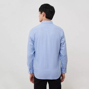 [Sea Brand Cut Label] Autumn Plaid Long-sleeved Dress Shirt Fresh Long-lined Men's 3R052A