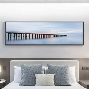 Bedroom Bedside Decorative Painting Modern Simple Light Luxury Abstract Single Horizontal Mural Painting Living Room Sofa Background Wall Hanging Painting