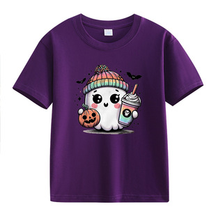 Children's Clothing Parent-Child Class Clothing Clothing Summer Solid Color Cute Graphic Printing Cotton Short-Sleeved T-Shirt Fixed Printing logo