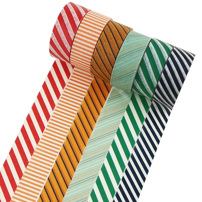 Colorful Twill Pattern Hand Account and Paper Tape Stripesd Paper Tape Lace Decorative Tape Hand Account Masking Paper
