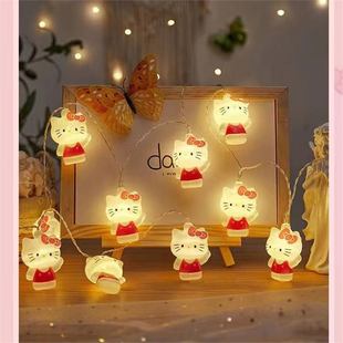 hellokitty night light Hello Kitty room atmosphere decoration atmosphere light kt cat trunk colored light flashing light string