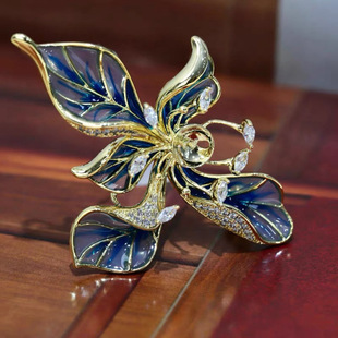 DIY Accessories Romantic Iris Enamel Painted Brooch Women's All-match Elegant Autumn and Winter Pin Pearl Corsage Empty Bracket