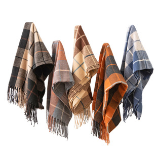New Atmosphere Sense Plaid Men's and Women's Scarf All-match Tassel Korean Style High-grade Shawl Warm Autumn and Winter Couple Maillard