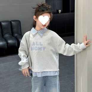 Girls' suit 2025 New Children's Fashionable Spring Clothes Western Style Casual Sweat for Large Children in Spring