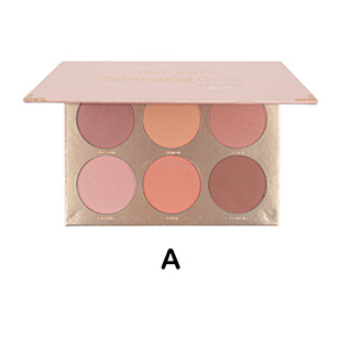 BEAUTY GLAZED 6-цветная пластина для румян матовая легко окрашиваемая Румяна водостойкая пластина для теней для век