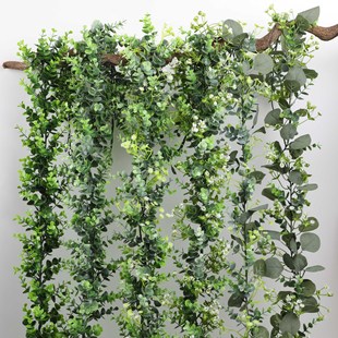 Simulation eucalyptus Vine eucalyptus leaves creeper green leaf Vine false flower ceiling leaf plant flower Vine wholesale