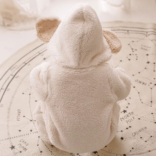 Baby jumpsuit autumn and winter newborn warm climbing suit baby plush zipper outside children's jumpsuit