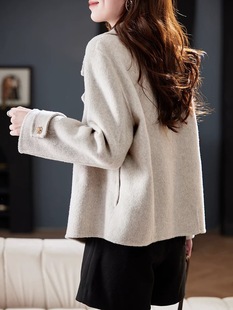 Spring Wool Double-Sided Woolen Coat Women's New Korean Style Small High-End Elegant Short Coat Women's Clothing