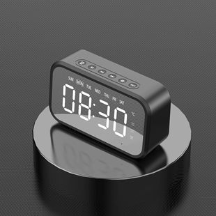 Desktop Alarm Clock Bluetooth Wireless Audio Mini LED Mirror Digital Clock Mobile Phone Speaker Gift Stereo Sound Effect