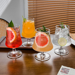 Ins Tall Fruit Tea Cup Glass Mug Internet Celebrity Restaurant Juice Bubble Water Cup Brandy Cup Cold Drink Cup