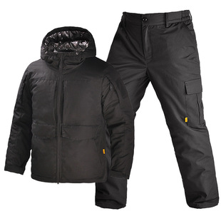 Han Ye Red Flame Heat Reflex Tactical Cotton-padded Jacket suit Men's Winter Outdoor Camouflage Warm Trench Coat Army Fan Field Rush Coat