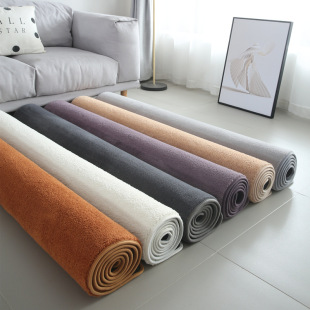 Nordic Solid Color Simple Carpet Living Room Coffee Table Mat Bedroom Full Bed Blanket Thickened Washable Household Carpet Mat