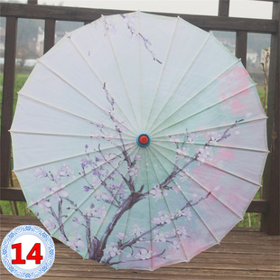 Free Shipping Flowers and Trees Children's Classical Show Sunscreen Cheongsam Hanfu Oil Paper Umbrella Ancient Chinese Style Classical Silk Cloth