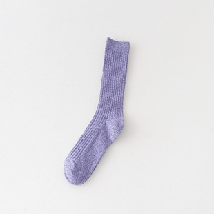 Autumn and Winter ins women's pile socks pattern solid color macaron color socks mid-length cotton socks trendy Japanese socks