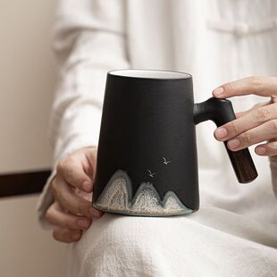 Yuanshan Ceramic Mug Set Office with Lid Large Capacity Tea Water Separation Tea Cup High-end Gift Box