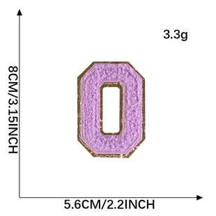 Computer Embroidery Label Purple Alphanumeric Towel Embroidered Phnom Penh Chenille Badge Label Clothing Accessories Embroidered Cloth Stickers