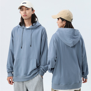 360g Heavy Loop Shoulder Pocket Sweat Double Hat Student Hat Loose Fashionable Class Sweat LOGO Print